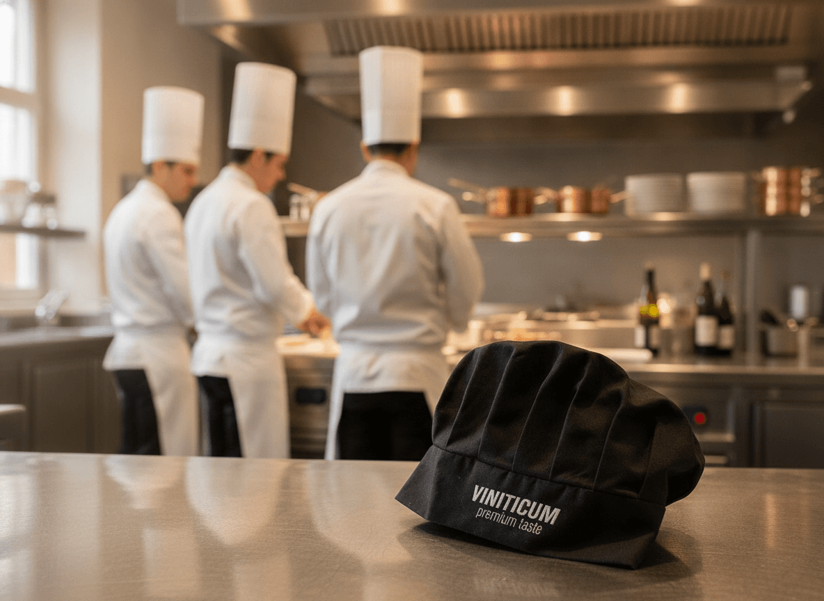 Toque da Chef in Cotone per Cucina d'Hotel — f&b branding: Stile dietro le quinte