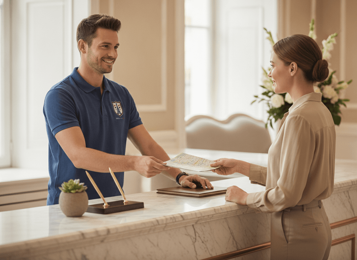 Polo piqué per lo staff di sala — concierge desk: Accoglienza su misura
